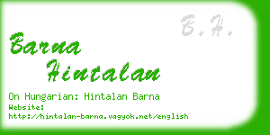 barna hintalan business card